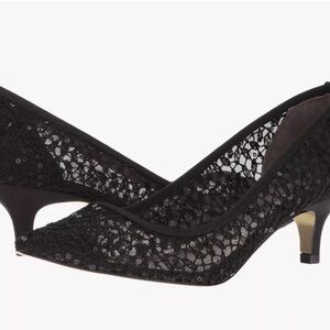 NIB Adrianna Papell LOIS Black Kitten Heel Evening Pumps Shoes Women’s US SZ 8.5